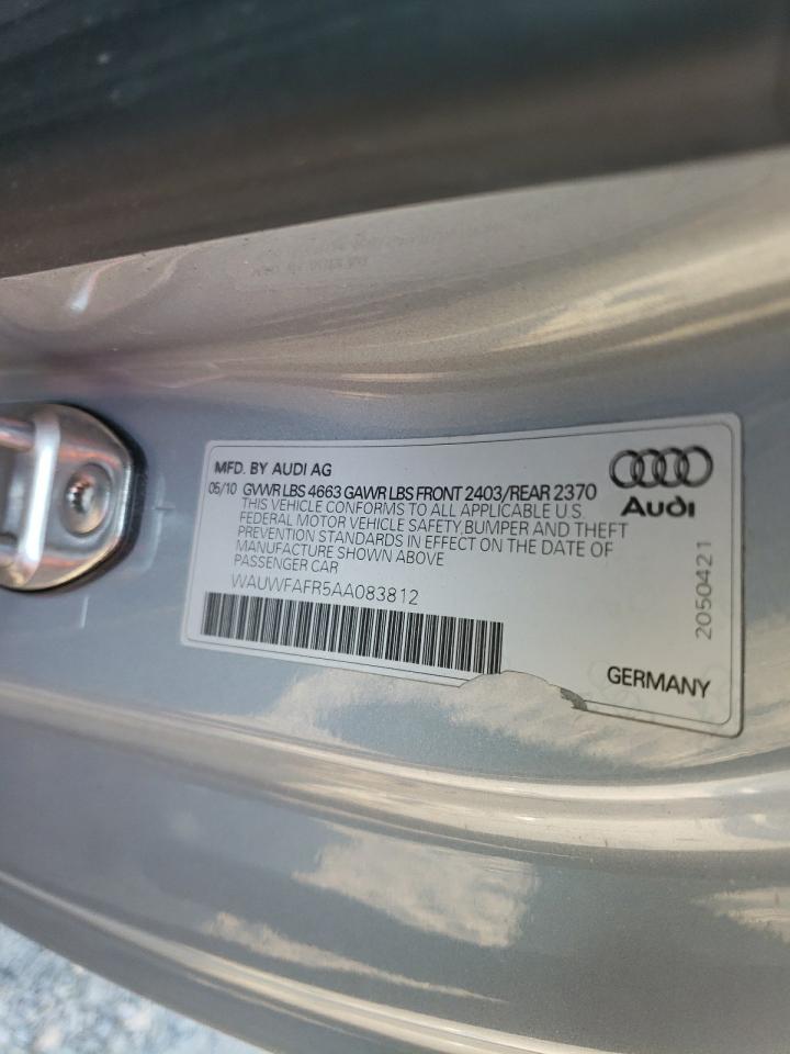 Photo 10 from auction – 2010 AUDI A5 PRESTIG with VIN WAUWFAFR5AA083812