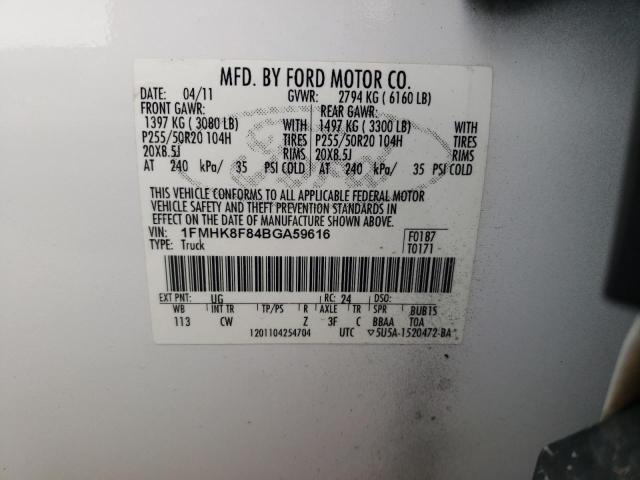 Photo 10 from auction – 2011 FORD EXPLORER L with VIN 1FMHK8F84BGA59616