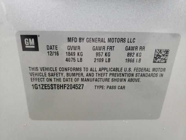 Photo 10 from auction – 2017 CHEVROLET MALIBU LT with VIN 1G1ZE5ST8HF204527