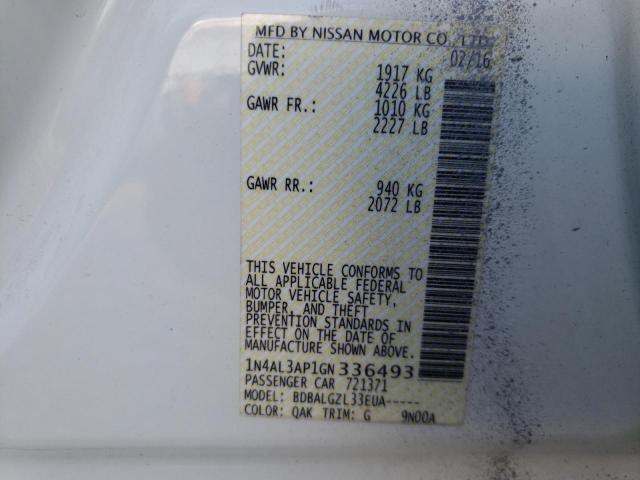 Photo 10 from auction – 2016 NISSAN ALTIMA 2.5 with VIN 1N4AL3AP1GN336493