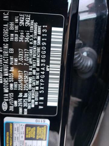 Photo 10 from auction – 2016 KIA SORENTO LX with VIN 5XYPG4A38GG091131