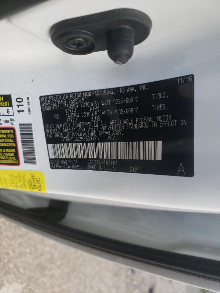 Photo 10 from auction – 2017 TOYOTA SIENNA LE with VIN 5TDKZ3DC3HS801485