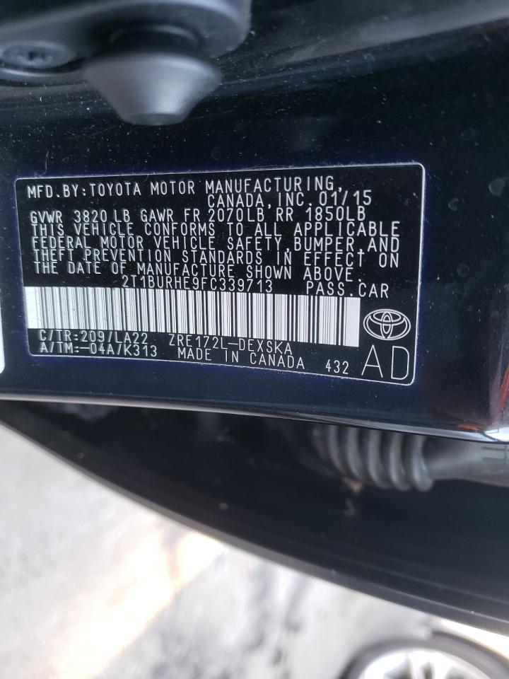 Photo 10 from auction – 2015 TOYOTA COROLLA L with VIN 2T1BURHE9FC339713