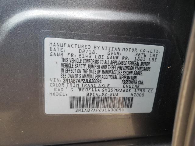 Photo 10 from auction – 2018 NISSAN SENTRA with VIN 3N1AB7AP2JL630094