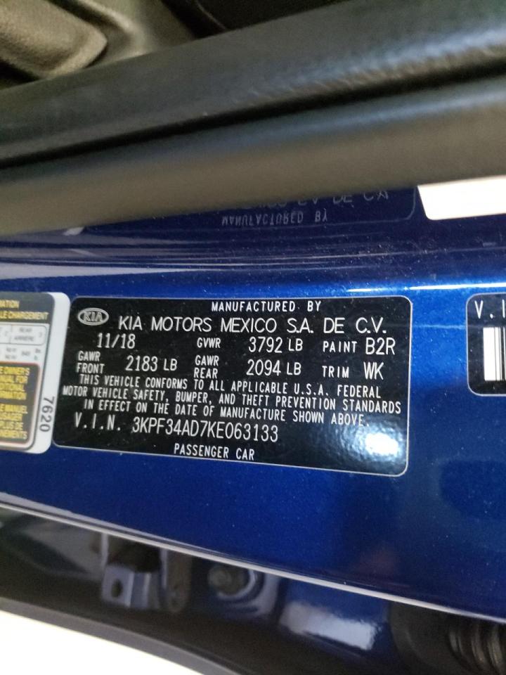 Photo 10 from auction – 2019 KIA FORTE S with VIN 3KPF34AD7KE063133