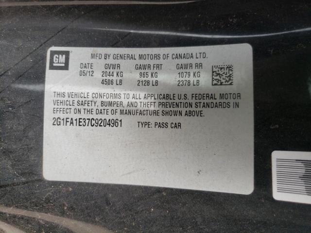 Photo 10 from auction – 2012 CHEVROLET CAMARO LS with VIN 2G1FA1E37C9204961