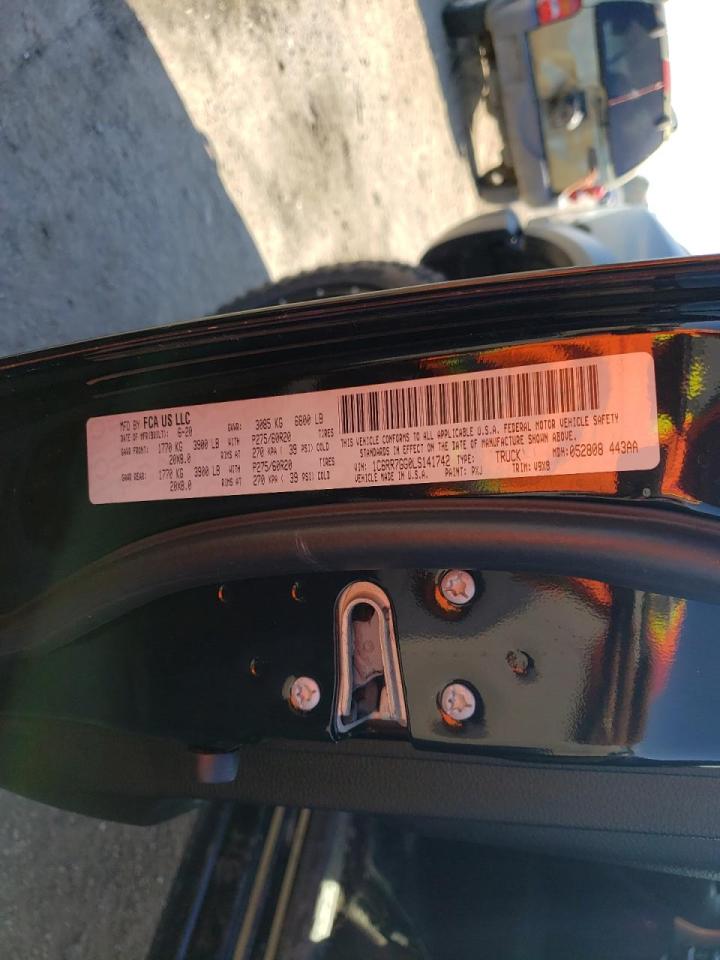 Photo 10 from auction – 2020 RAM 1500 CLASS with VIN 1C6RR7GG0LS141742