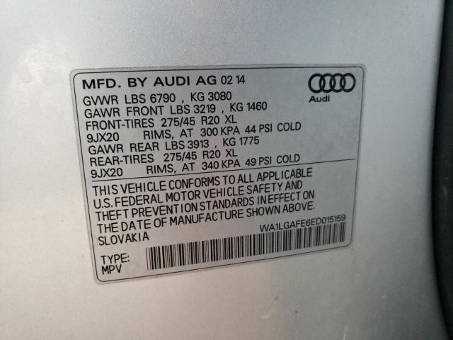 Photo 10 from auction – 2014 AUDI Q7 PREMIUM with VIN WA1LGAFE6ED015159