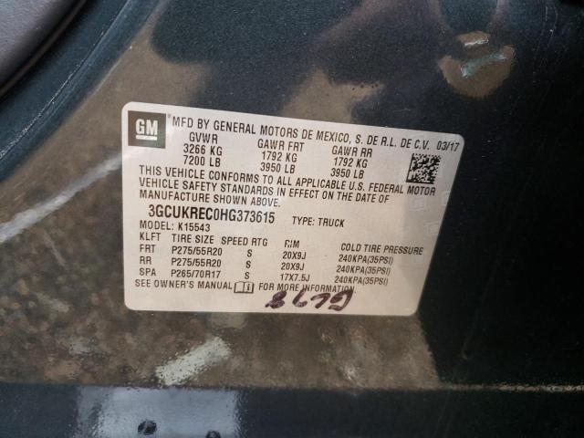 Photo 10 from auction – 2017 CHEVROLET SILVERADO with VIN 3GCUKREC0HG373615