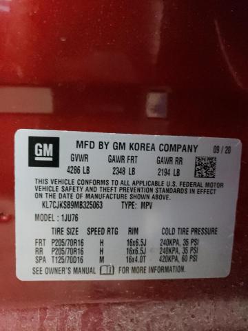 Photo 10 from auction – 2021 CHEVROLET TRAX LS with VIN KL7CJKSB9MB325063