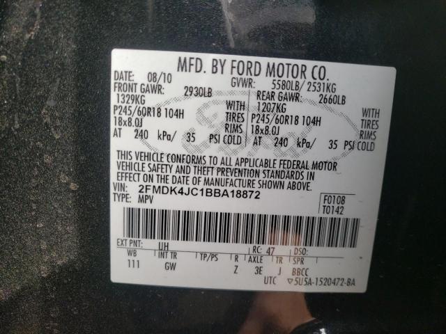 Photo 10 from auction – 2011 FORD EDGE SEL with VIN 2FMDK4JC1BBA18872