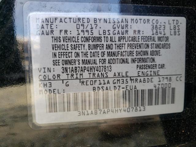 Photo 10 from auction – 2017 NISSAN SENTRA S with VIN 3N1AB7AP4HY407813
