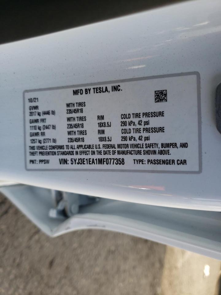 Photo 10 from auction – 2021 TSMR MODEL S with VIN 5YJ3E1EA1MF077358