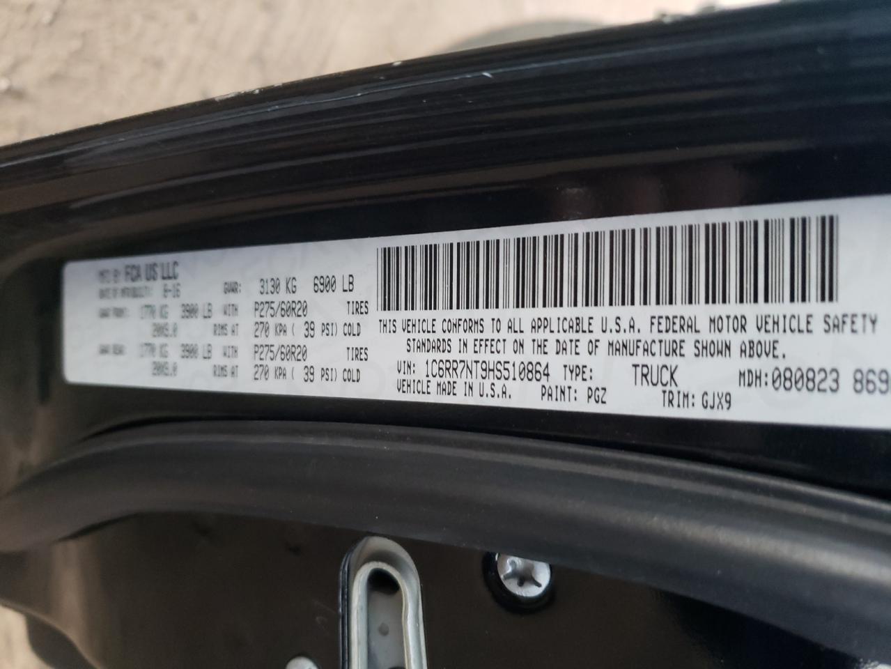 Photo 20 from auction – 2017 RAM 1500 LARAM with VIN 1C6RR7NT9HS510864