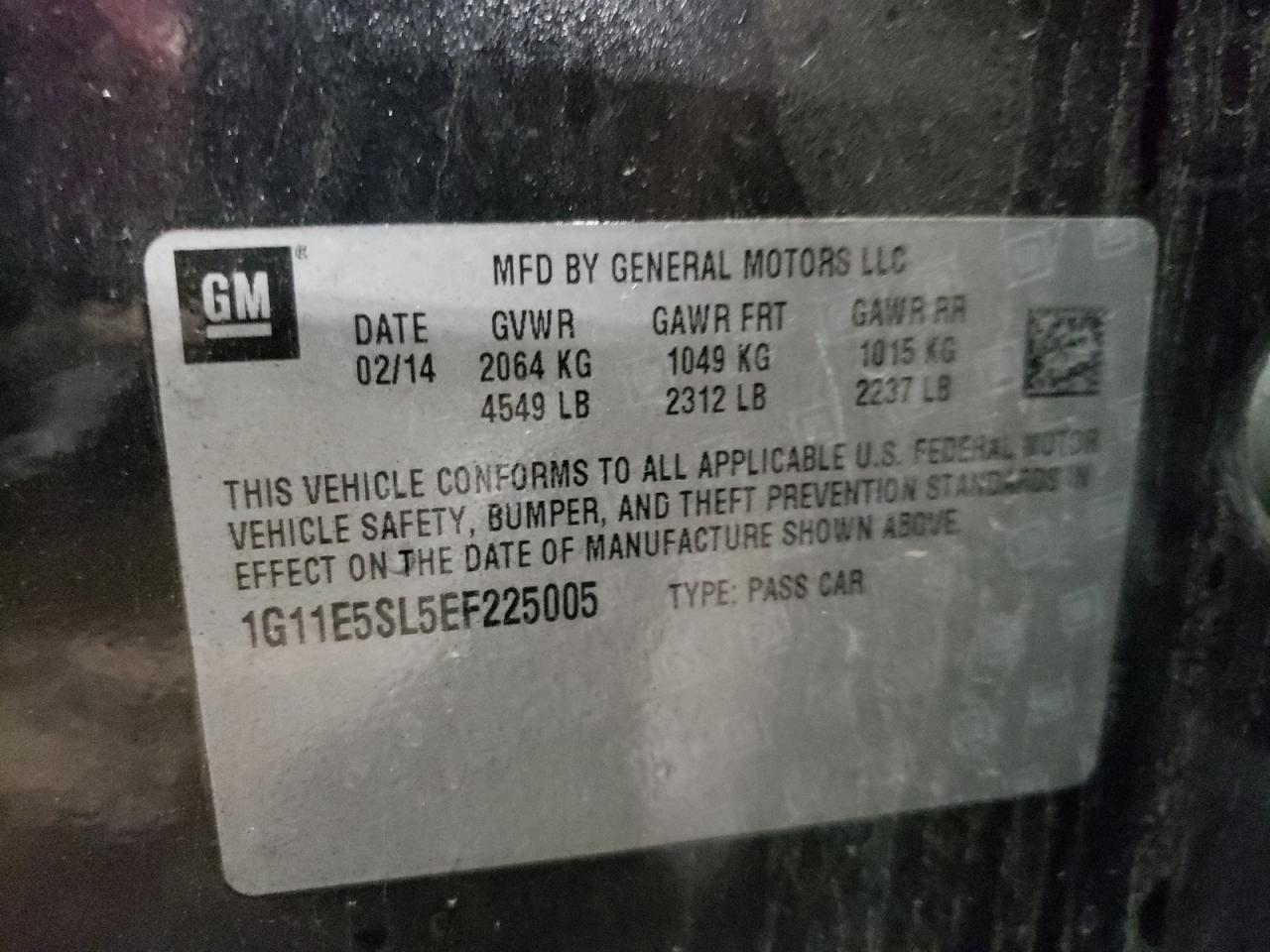 Photo 10 from auction – 2014 CHEVROLET MALIBU 2LT with VIN 1G11E5SL5EF225005