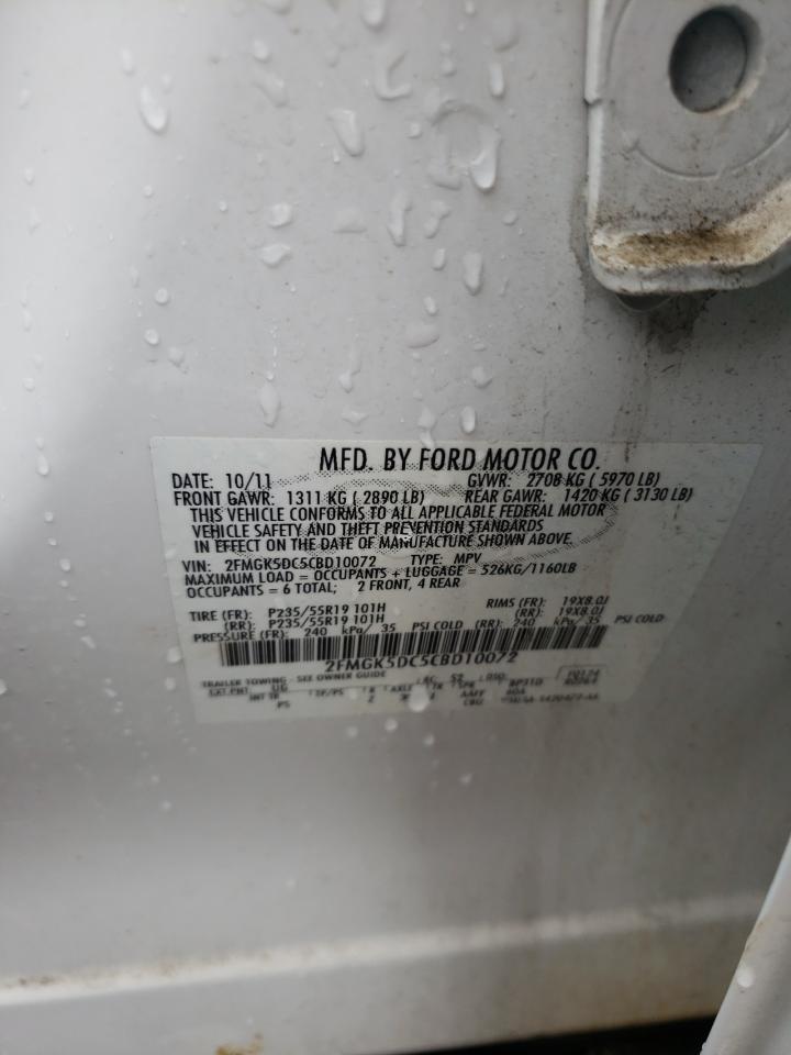 Photo 10 from auction – 2012 FORD FLEX LIMIT with VIN 2FMGK5DC5CBD10072
