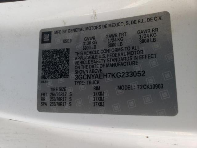 Photo 10 from auction – 2019 CHEVROLET SILVERADO with VIN 3GCNYAEH7KG233052