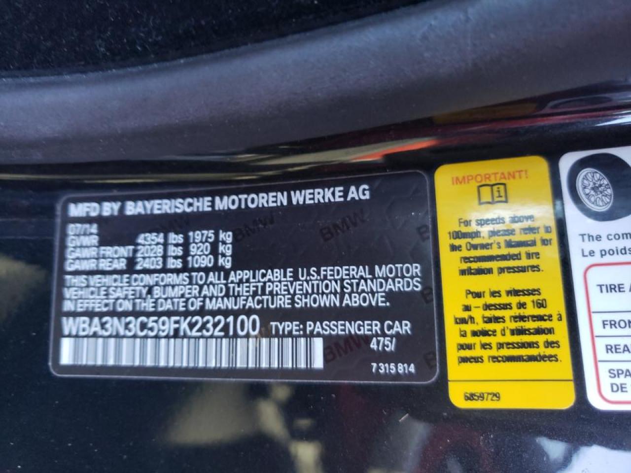 Photo 10 from auction – 2015 BMW 428 I with VIN WBA3N3C59FK232100