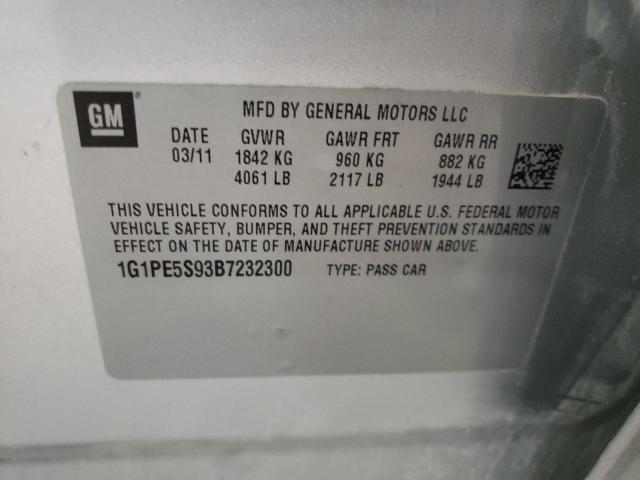 Photo 10 from auction – 2011 CHEVROLET CRUZE with VIN 1G1PE5S93B7232300