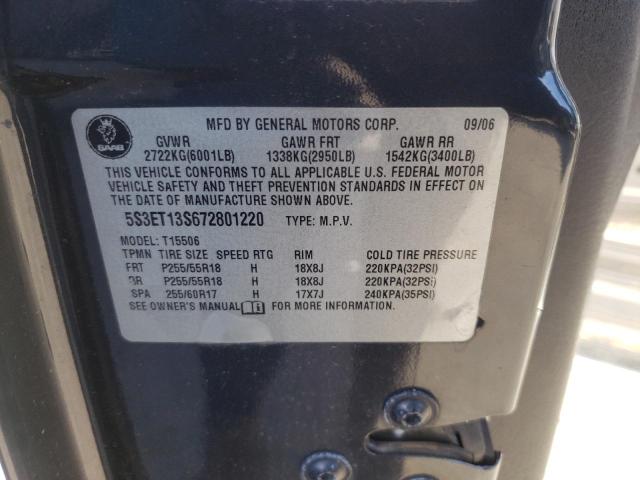 Photo 10 from auction – 2007 SAAB 9-7X 4.2I with VIN 5S3ET13S672801220