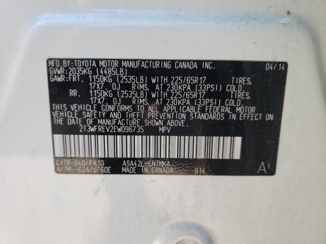 Photo 10 from auction – 2014 TOYOTA RAV4 XLE with VIN 2T3WFREV2EW096735