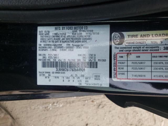 Photo 10 from auction – 2006 LINCOLN ZEPHYR with VIN 3LNHM26176R644909