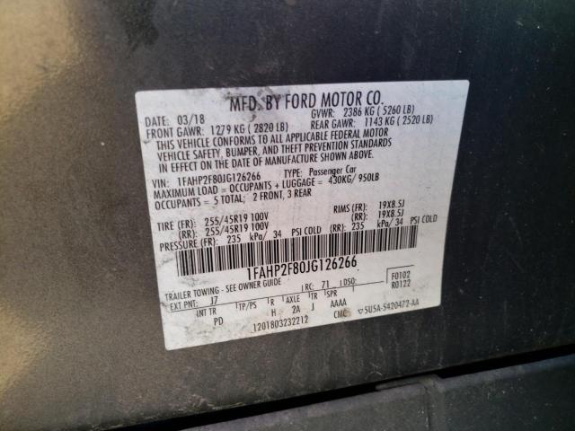FORD TAURUS LIM 2018 with VIN 1FAHP2F80JG126266 - Photo from auction