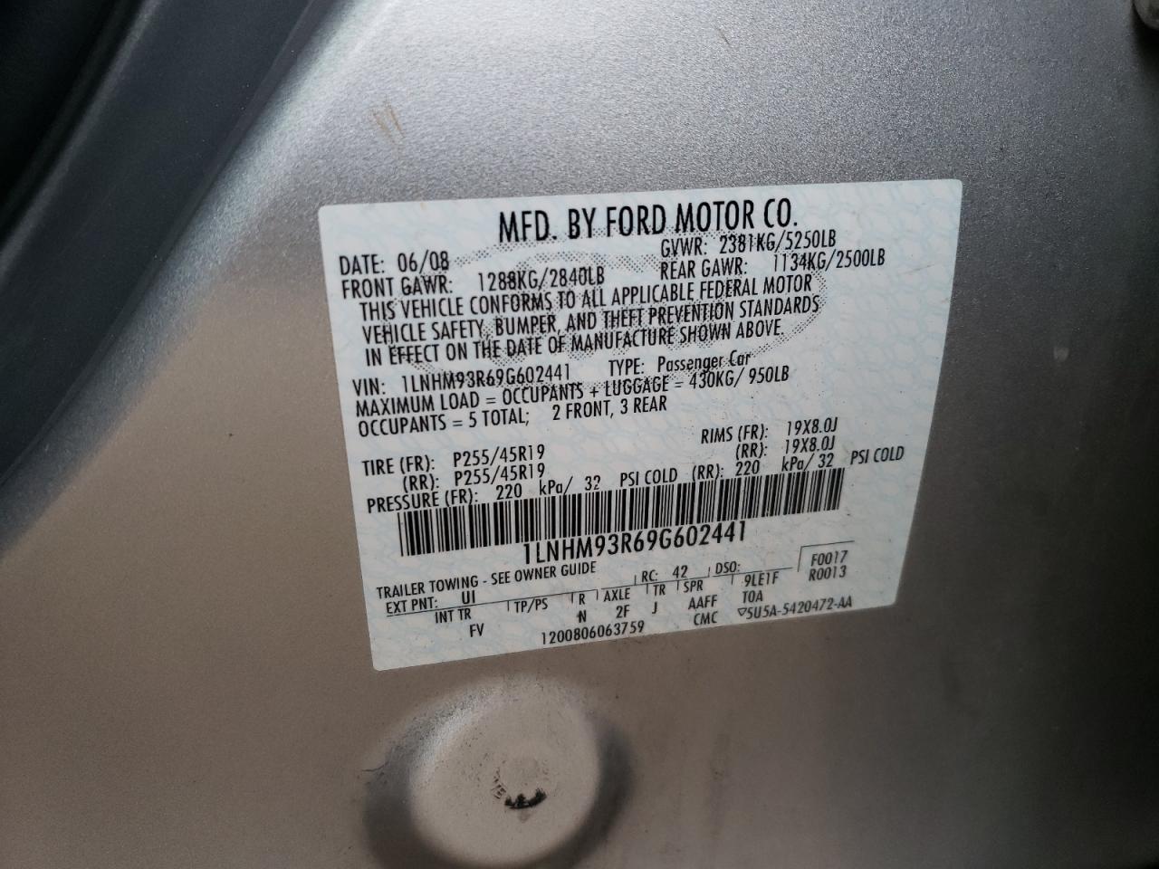 Photo 10 from auction – 2009 LINCOLN MKS with VIN 1LNHM93R69G602441