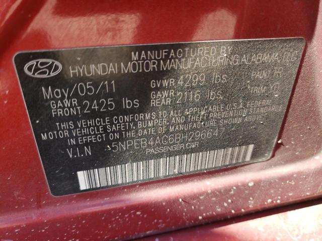 Photo 10 from auction – 2011 HYUNDAI SONATA GLS with VIN 5NPEB4AC6BH296647