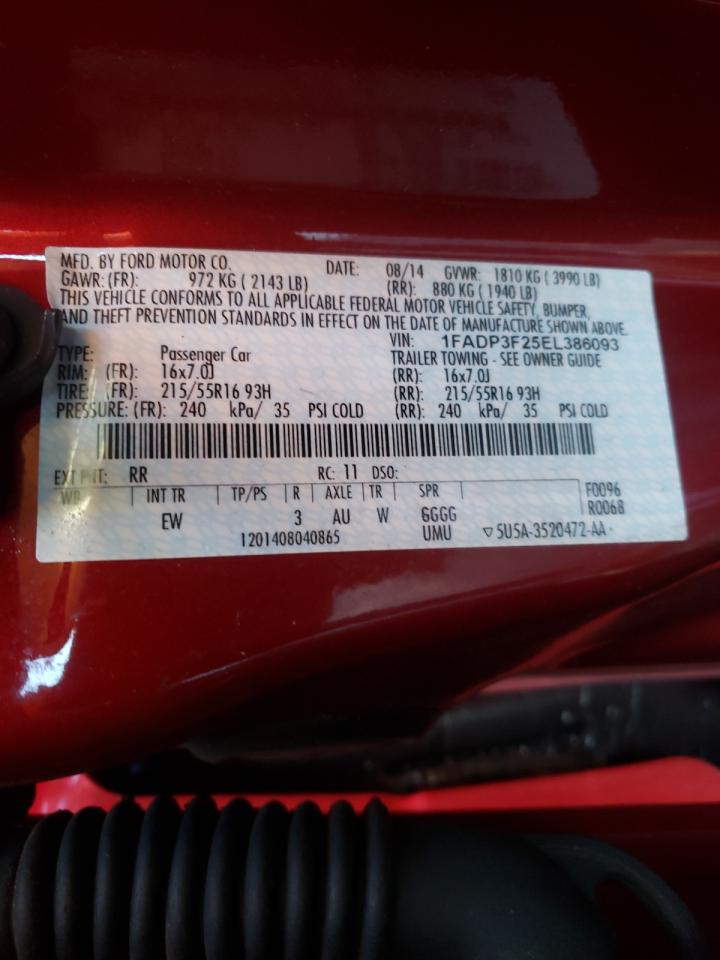 Photo 10 from auction – 2014 FORD FOCUS SE with VIN 1FADP3F25EL386093