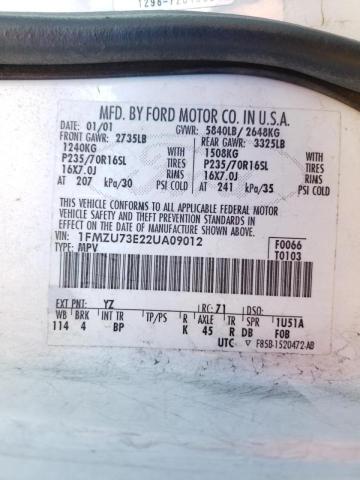 Photo 10 from auction – 2002 FORD EXPLORER X with VIN 1FMZU73E22UA09012