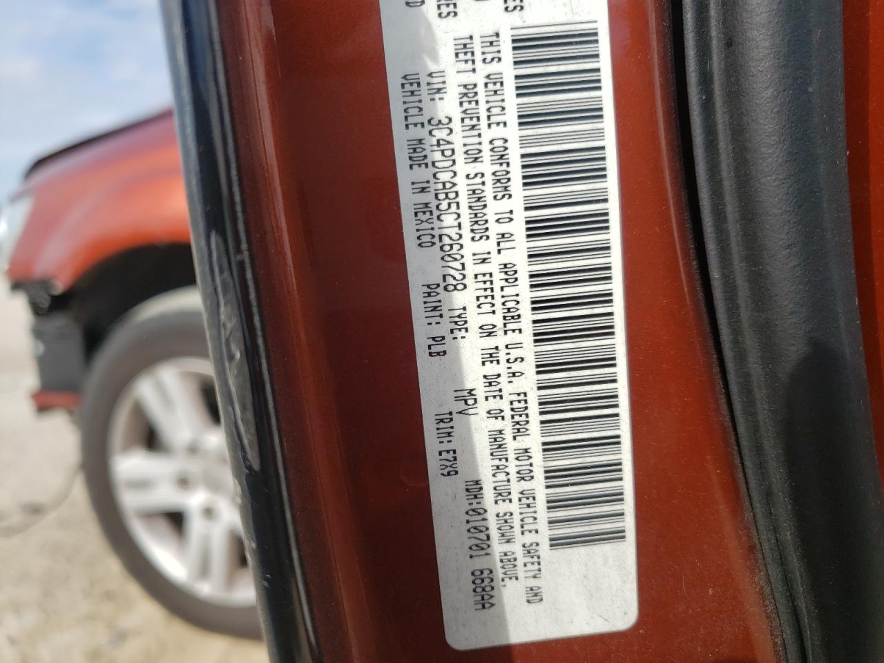 Photo 10 from auction – 2012 DODGE JOURNEY SE with VIN 3C4PDCAB5CT260728