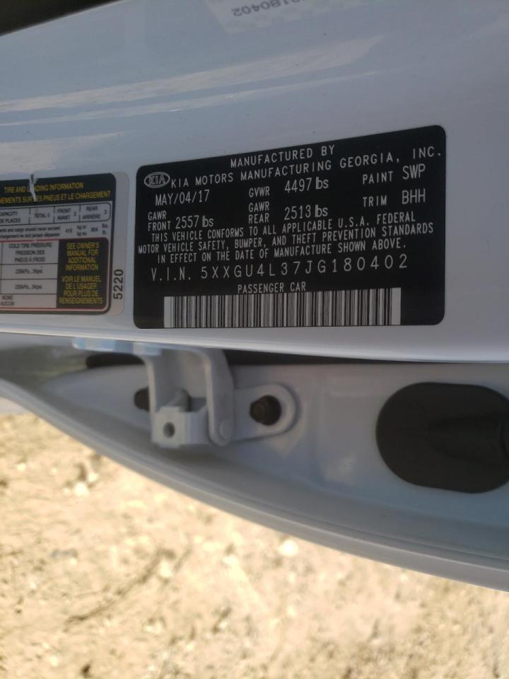 Photo 10 from auction – 2018 KIA OPTIMA EX with VIN 5XXGU4L37JG180402