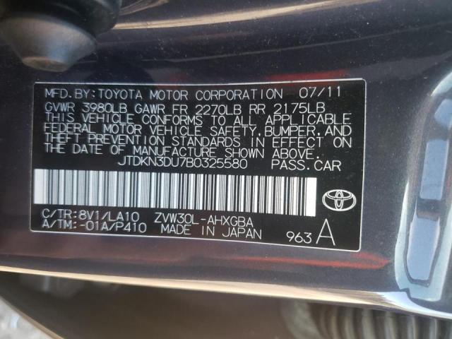 Photo 10 from auction – 2011 TOYOTA PRIUS with VIN JTDKN3DU7B0325580