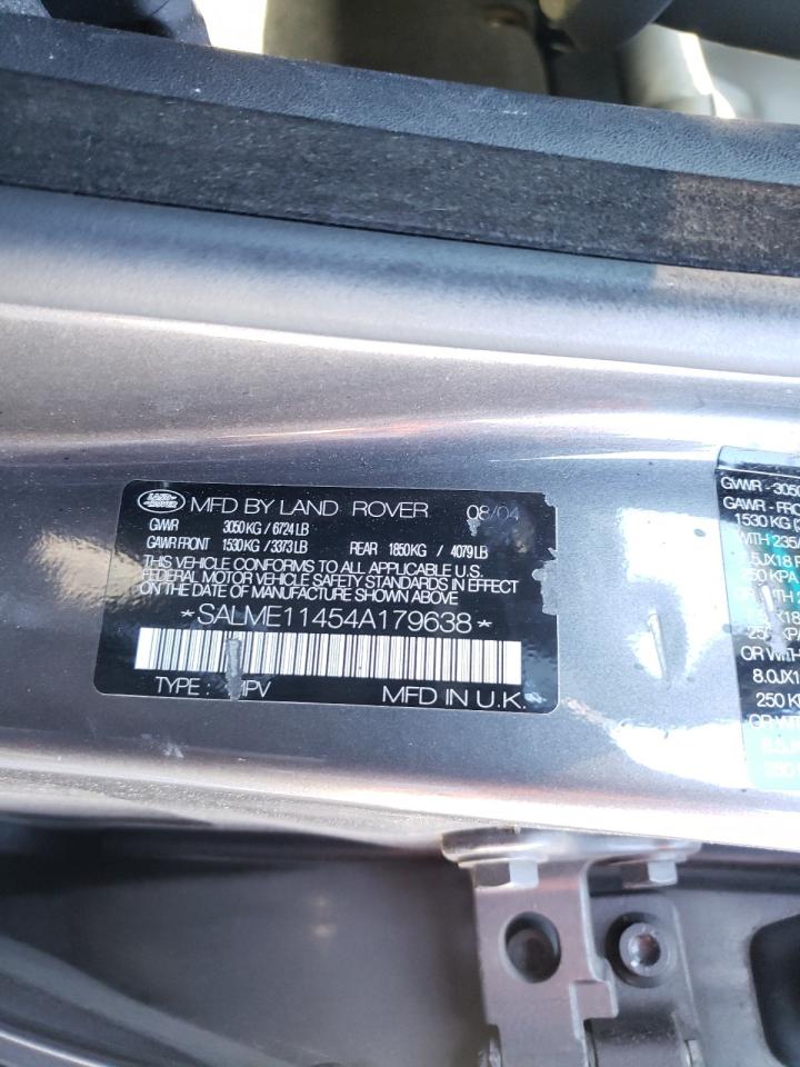 Photo 10 from auction – 2004 LAND ROVER RANGE ROVE with VIN SALME11454A179638
