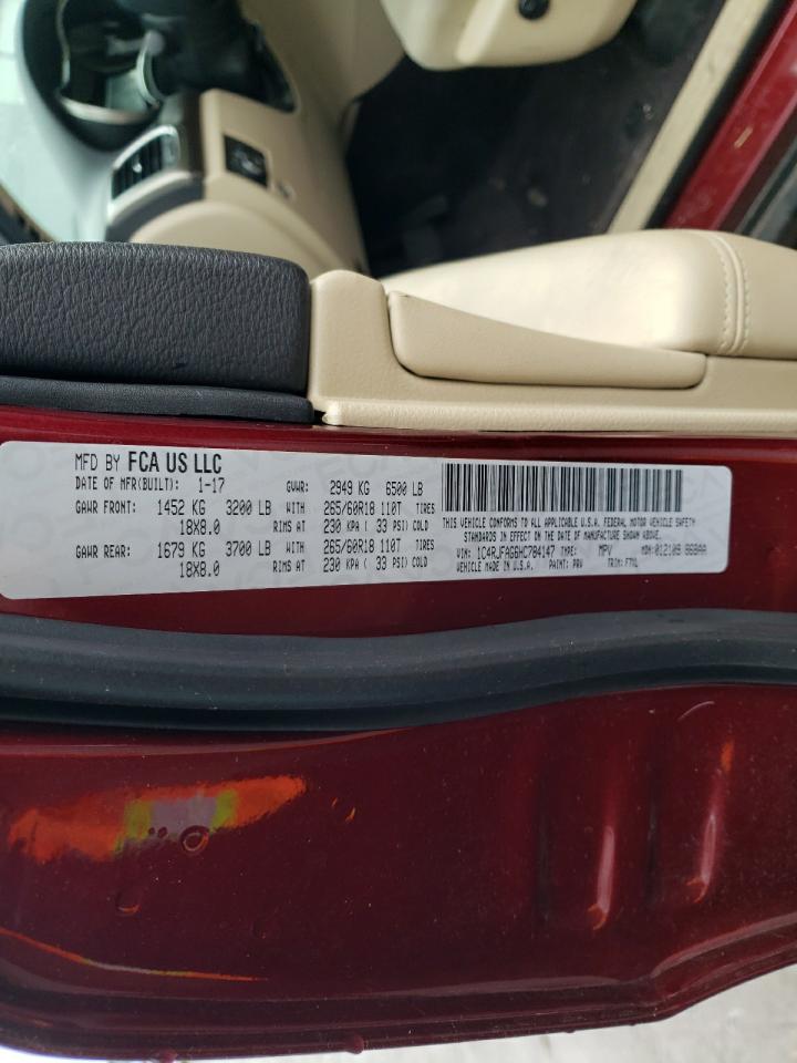 Photo 10 from auction – 2017 JEEP GRAND CHER with VIN 1C4RJFAG6HC784147