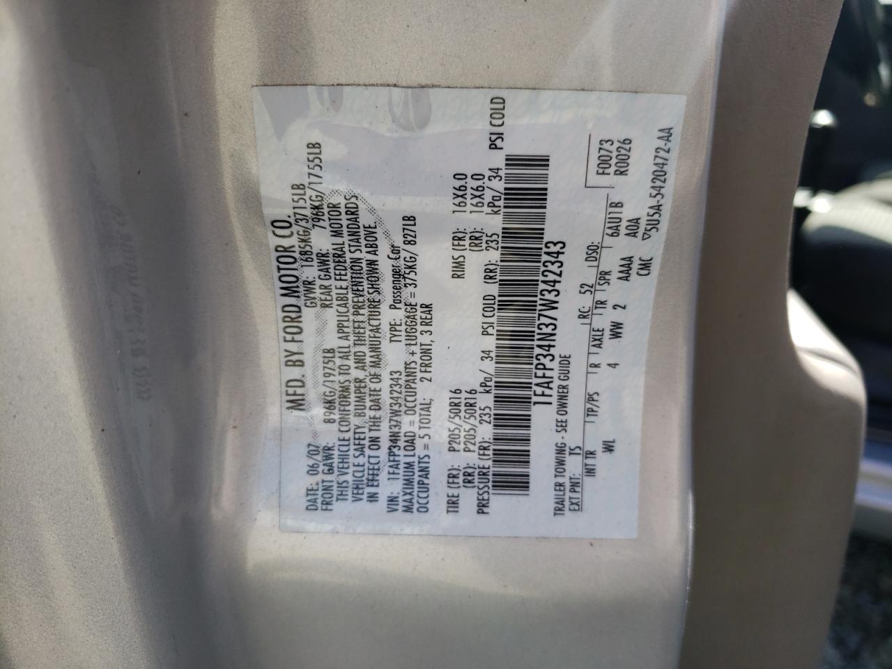 Photo 10 from auction – 2007 FORD FOCUS with VIN 1FAFP34N37W342343