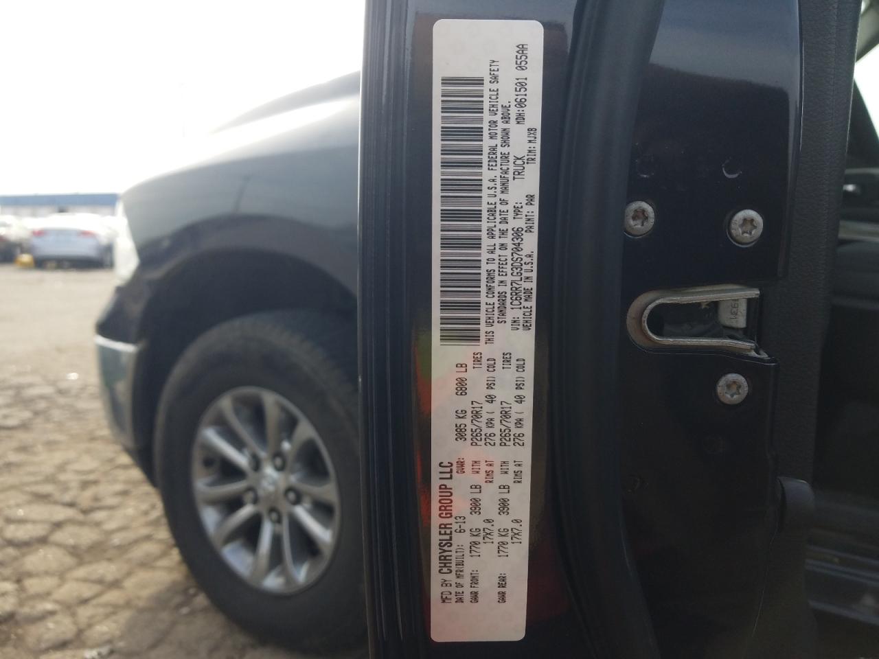 Photo 10 from auction – 2013 RAM 1500 SLT with VIN 1C6RR7LG3DS704306