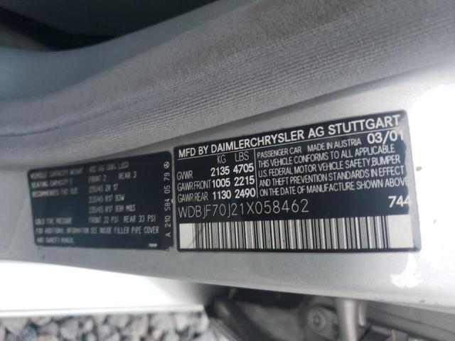 Photo 10 from auction – 2001 MERCEDES-BENZ E 430 with VIN WDBJF70J21X058462