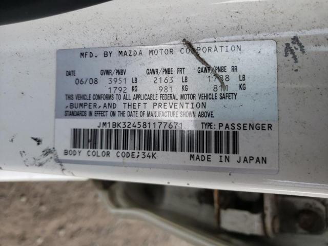 Photo 10 from auction – 2008 MAZDA MAZDA3 with VIN JM1BK324581177671