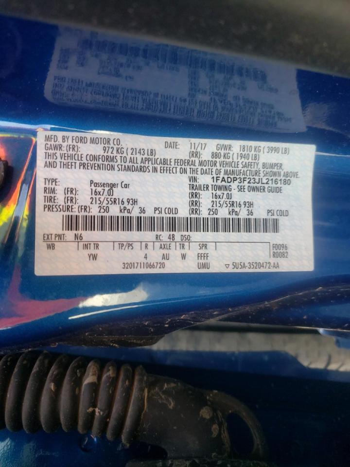 Photo 10 from auction – 2018 FORD FOCUS SE with VIN 1FADP3F23JL216180