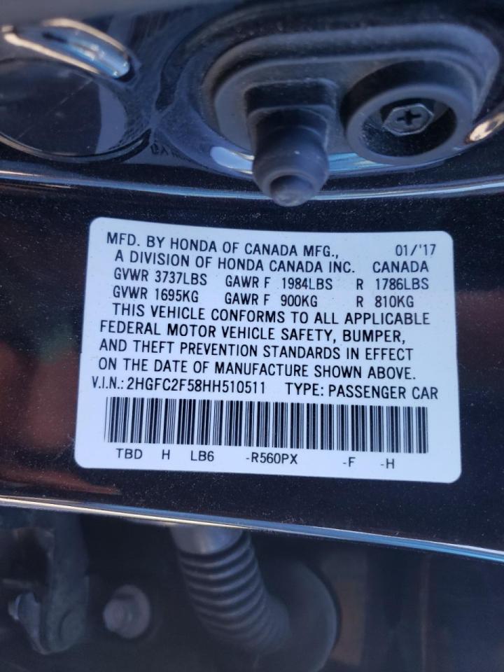 Photo 10 from auction – 2017 HONDA CIVIC LX with VIN 2HGFC2F58HH510511