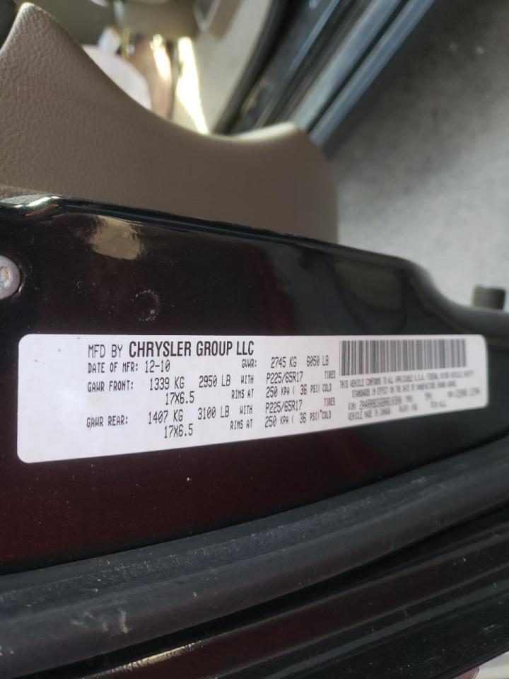 Photo 10 from auction – 2011 CHRYSLER TOWN & COU with VIN 2A4RR8DG6BR610300