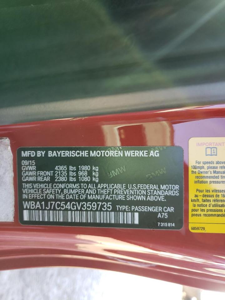 Photo 10 from auction – 2016 BMW M235I with VIN WBA1J7C54GV359735