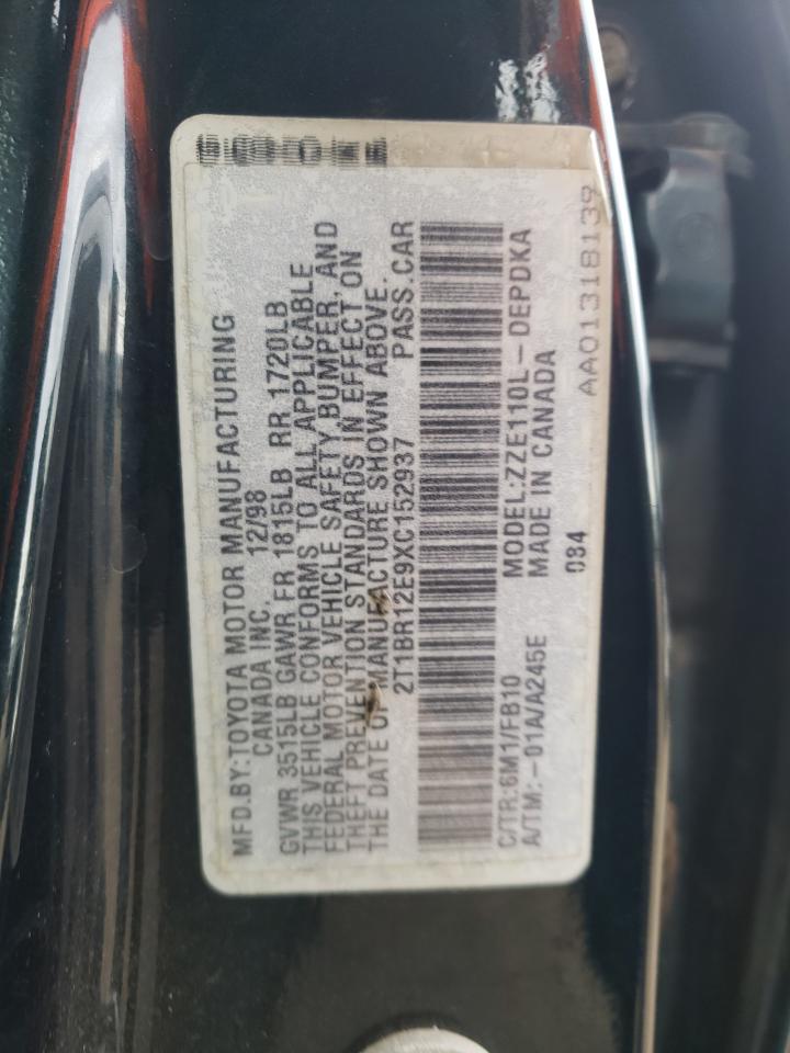 Photo 10 from auction – 1999 TOYOTA COROLLA with VIN 2T1BR12E9XC152937
