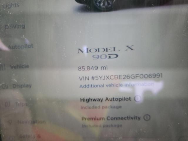 Photo 8 from auction – 2016 TESLA MODEL X with VIN 5YJXCBE26GF006991