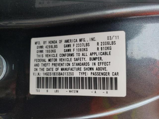 Photo 10 from auction – 2011 HONDA ACCORD with VIN 1HGCS1B35BA013250