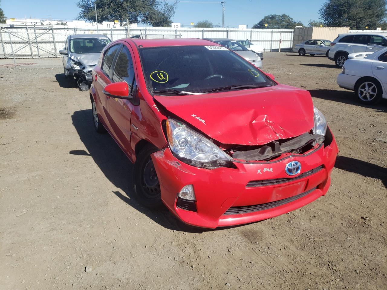 TOYOTA PRIUS C 2012 with VIN JTDKDTB31C1500754 - Photo from auction