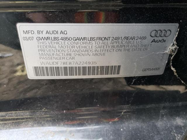 Photo 10 from auction – 2007 AUDI A4 2.0T QU with VIN WAUDF78E87A224935