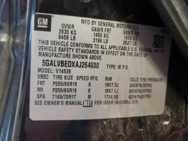 Photo 10 from auction – 2010 BUICK ENCLAVE CX with VIN 5GALVBEDXAJ264930